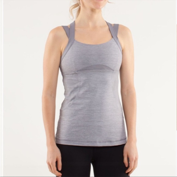 EUC Lululemon Chaturanga Tank in Heathered Fossil / Fossil - Picture 3 of 14